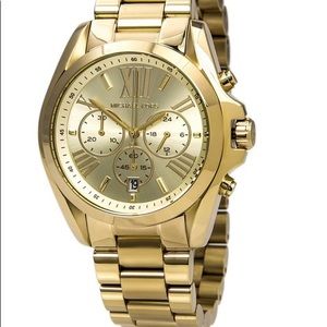 Michael Kors MK5605 Women's Bradshaw Gold Dial Gold Plated Chronograph Watch
